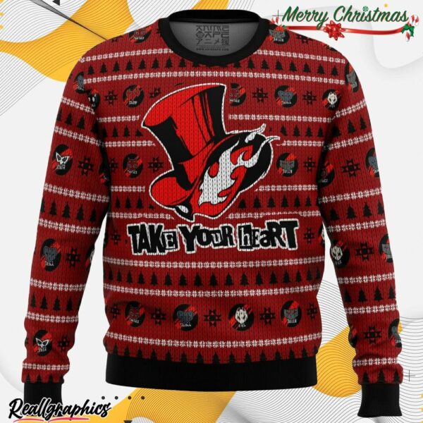 persona 5 take your heart ugly christmas sweater 1 ghtc5o