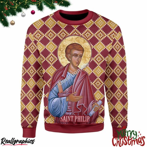 philip the apostle all over print ugly sweatshirt sweater 1 grva4i
