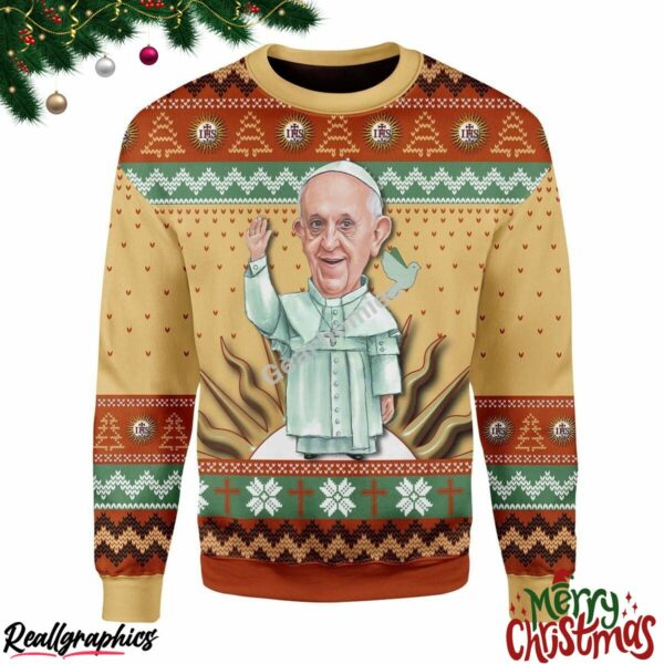 pope francis christmas ugly sweatshirt sweater 1 bg9ce5