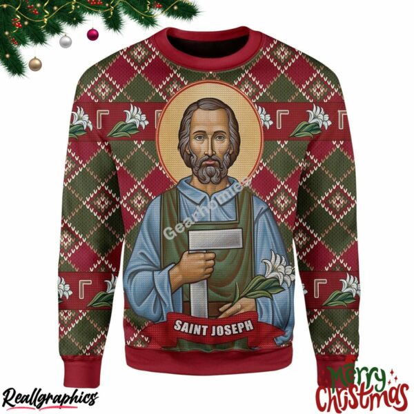 saint joseph christmas ugly sweatshirt sweater 1 as0i5h