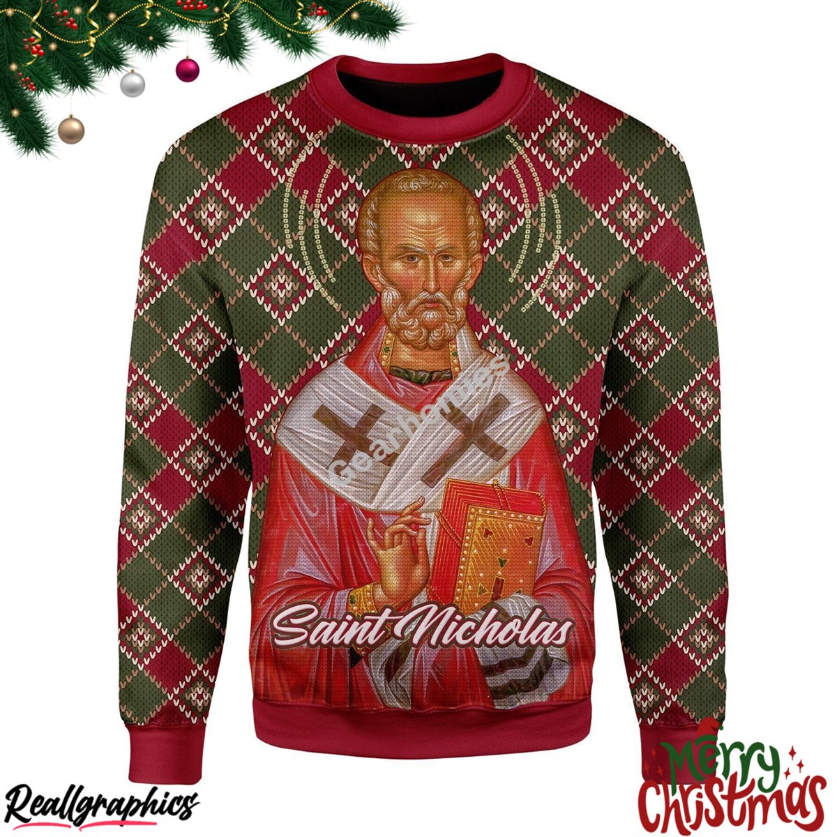 Saint Nicholas Christmas Ugly Sweatshirt - Sweater