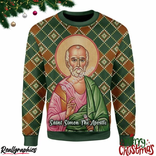 saint simon the zealot christmas ugly sweatshirt sweater 1 l7xgkv
