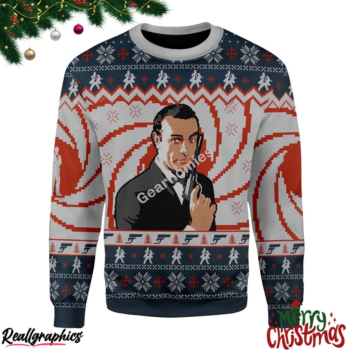 Sean Connery Christmas Ugly Sweatshirt - Sweater