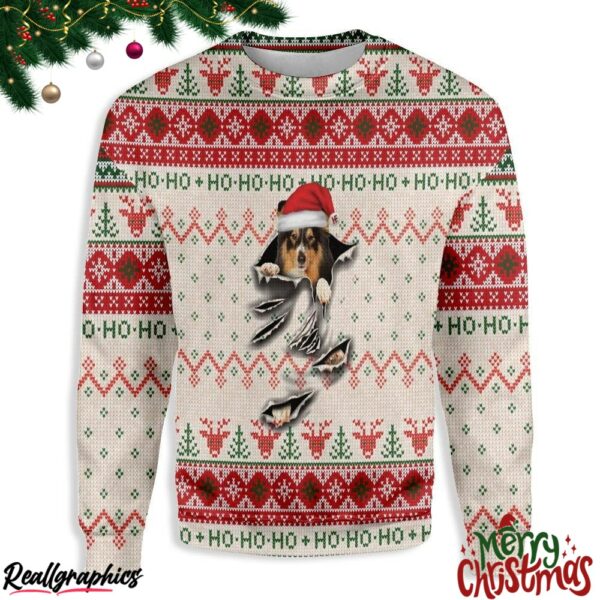 shetland sheepdog scratch christmas ugly sweatshirt sweater 1 dofaai