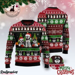 siberian husky group beauty ugly sweatshirt sweater 3 aukrii