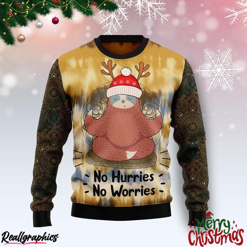 Sloth Mandala Christmas Ugly Sweatshirt, Sweater