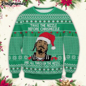 snoop dogg twas the nizzle before chrismizzle ugly christmas sweater tiadd