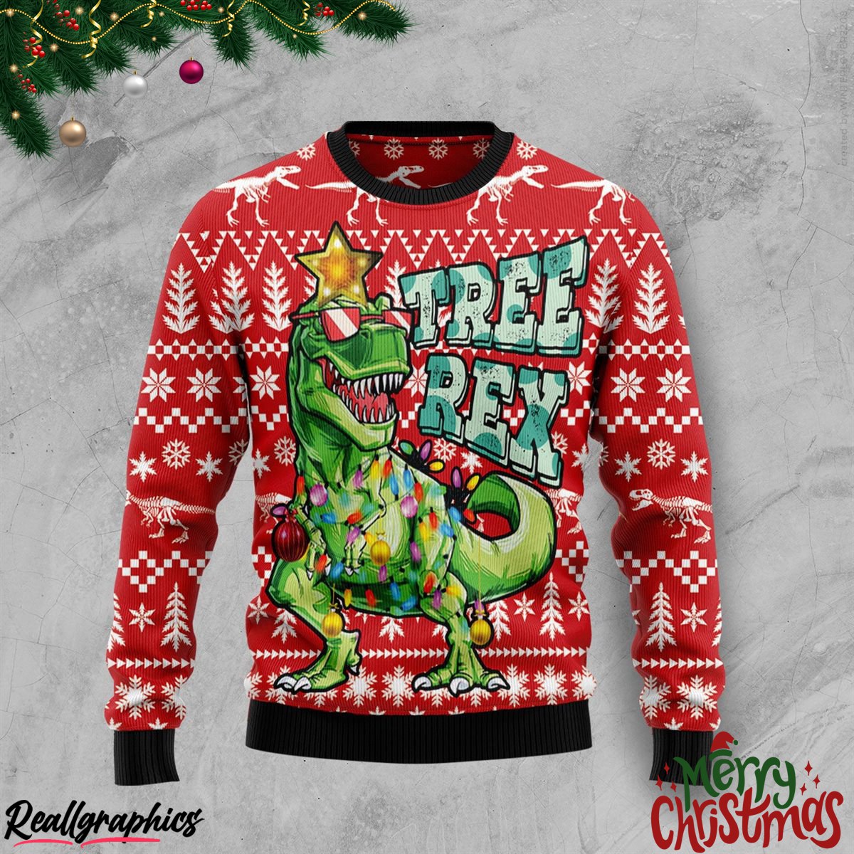 Tree Rex Rex Dinosaur Ugly Sweatshirt, Sweater