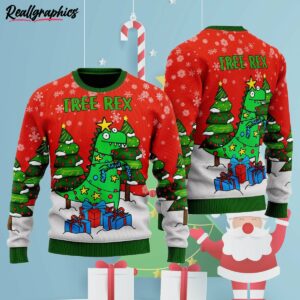 tree rex ugly christmas sweater qzavs9