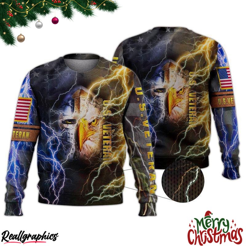 US Veteran Christmas Ugly Sweatshirt, Sweater