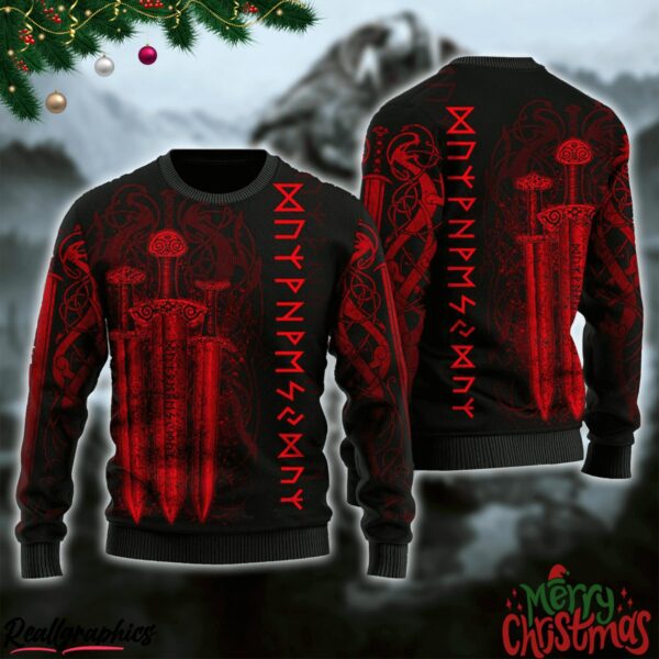 viking sword christmas ugly sweatshirt sweater 1 lbvy1w