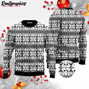 xmas knit style black and white ugly christmas sweater eqac2b