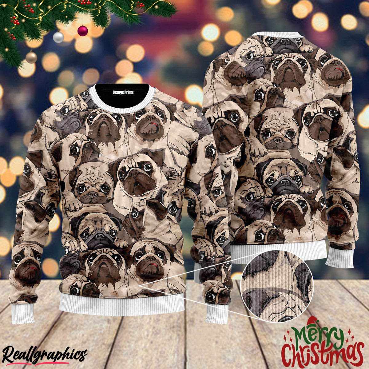 Yappy Holidays Puppy Dog Christmas Ugly Sweatshirt, Sweater
