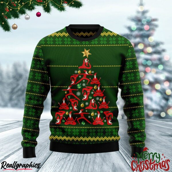 yoga christmas christmas ugly sweatshirt sweater 1 wcnfss