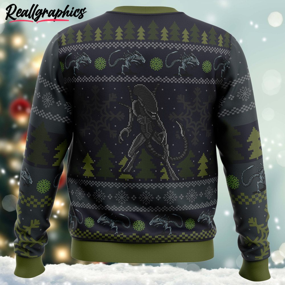 a christmas bug hunt xenomorph ugly christmas sweater 2 79Jb5