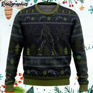 a christmas bug hunt xenomorph ugly christmas sweater L0Ekh