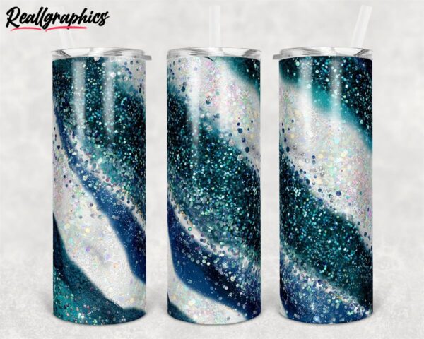 agate milky way teal gold straight and warped design skinny tumbler vmy9rl