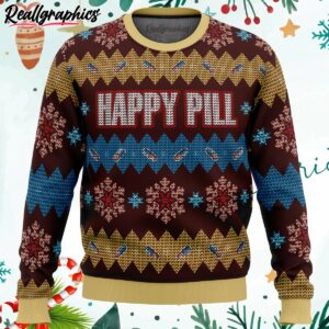 akira happy pill ugly christmas sweater AnAkl