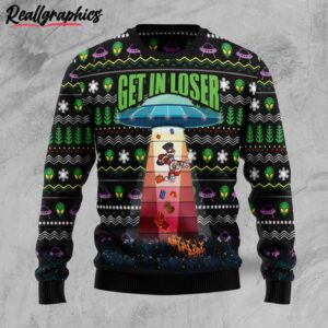 alien get in loser ugly christmas sweater xjh2an