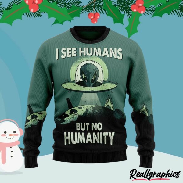 alien no humanity ugly christmas sweater kcbwbk