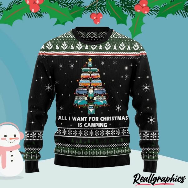 all i want for christmas is camping ugly christmas sweater k69jni
