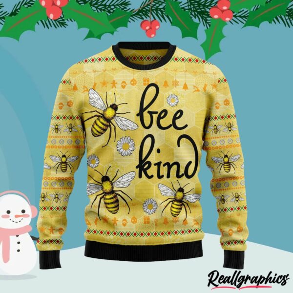 bee kind ugly christmas sweater fhgpib