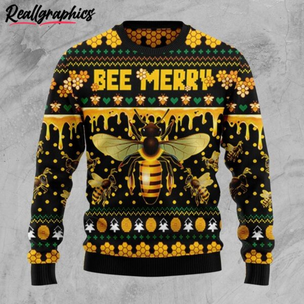 bee merry ugly christmas sweater frekzi