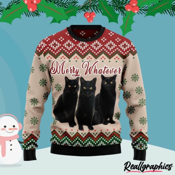 black cat vintage flower ugly christmas sweater dhtpfj