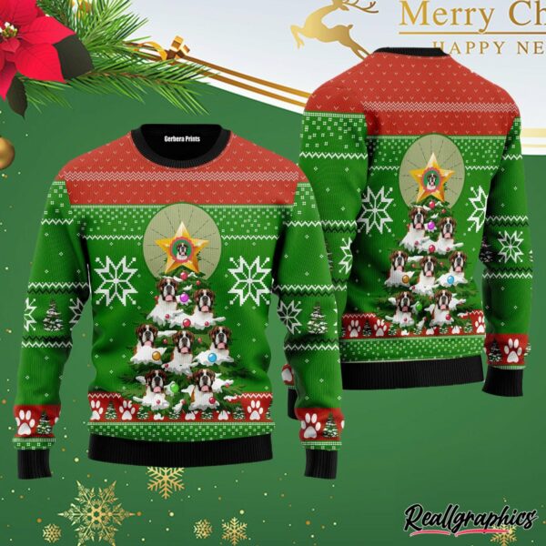 boxer pine ugly christmas sweater mwuobm