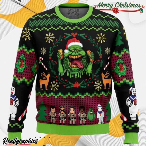 bustin christmas ghostbusters ugly christmas sweater bwz6m7