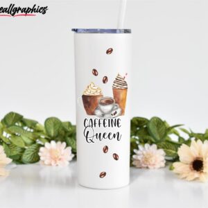 caffeine queen gift coffee cup iced coffee tumbler coffee gift coffee lover skinny tumbler ehwgl0