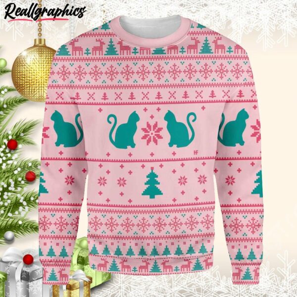cats love christmas ugly christmas sweater irhjcz