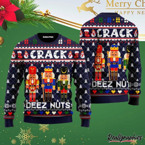 crack deez nuts ugly christmas sweater qqffmb