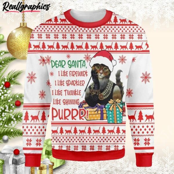 dear santa funny cat ugly christmas sweater ah8lul