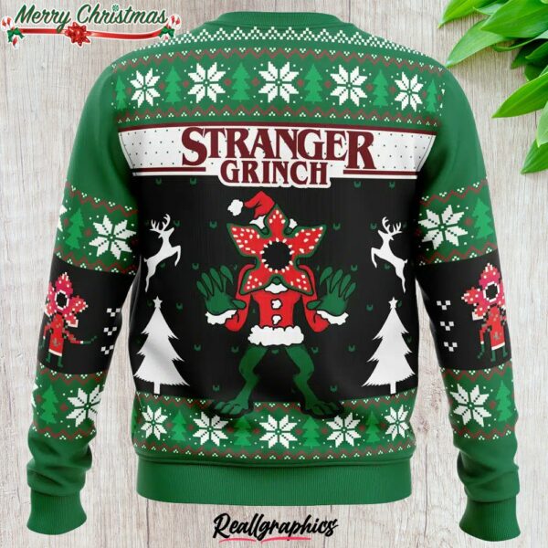 demogorgon stranger grinch stranger things ugly christmas sweater 1 awce5c