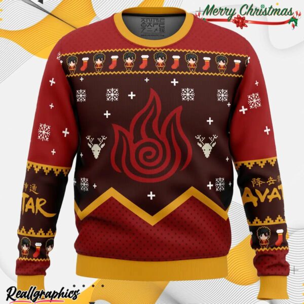 firebenders fire nation avatar ugly christmas sweater lo6lbr