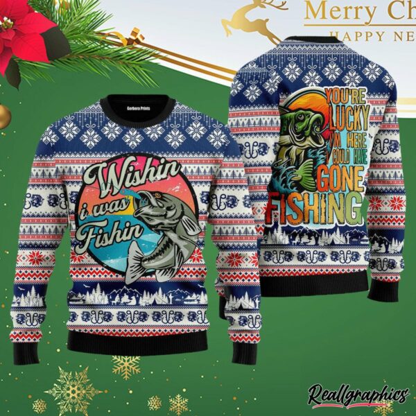 fishing you are lucky ugly christmas sweater ckgkdv