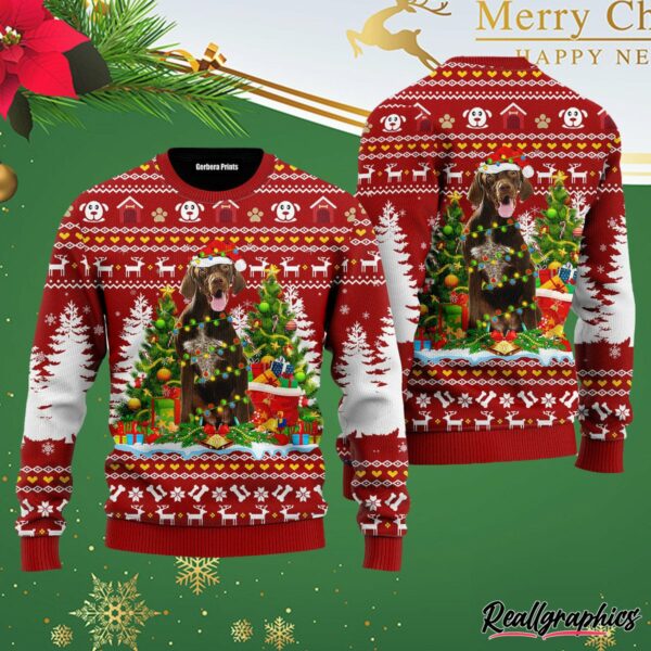 german shorthaired dog ugly christmas sweater qgrnzj