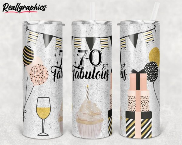 glitter 70 and fabulous birthday straight and warped design skinny tumbler x6wvhv