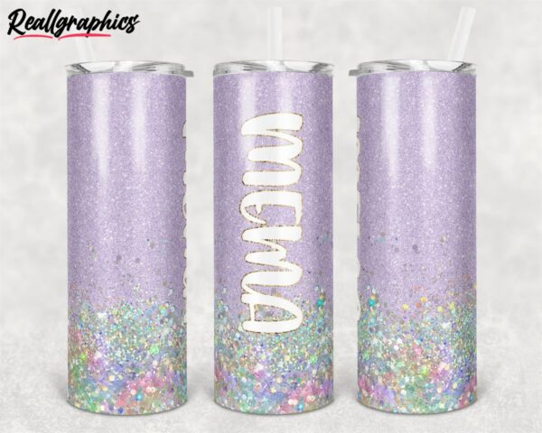 glitter mema lavender holorahpic glitter straight and warped design skinny tumbler b7lnnx