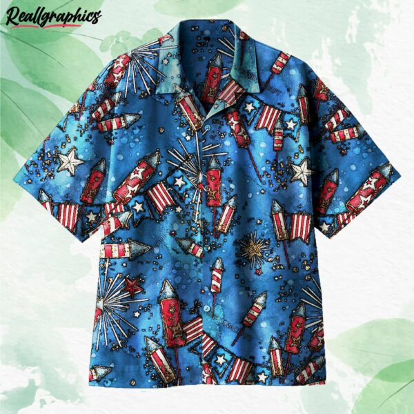 independence day fireworks in usa short sleeve button up shirt ilqtvk