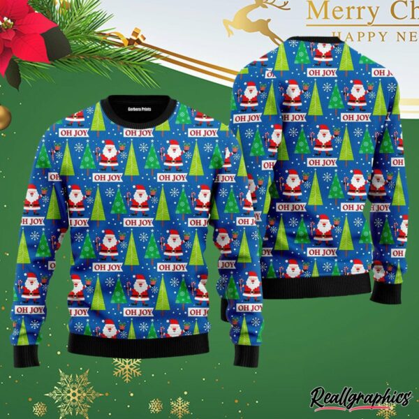 joyful holiday santa claus ugly christmas sweater ey0u7f