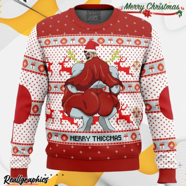 merry thiccmas omni man invincible ugly christmas sweater s9gbql
