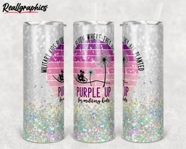 military kids purple up month of the military child patriotic bach0 skinny tumbler bckjnl