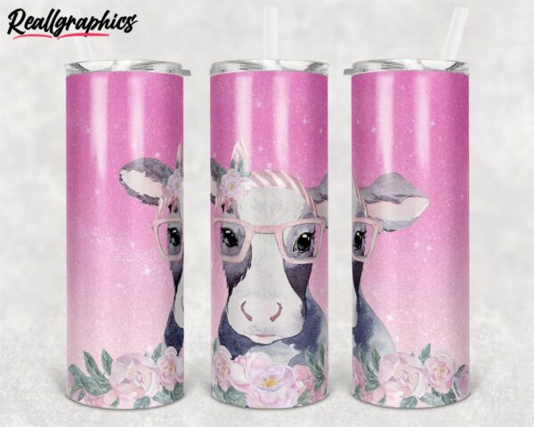 ombre glitter cow straight and warped skinny tumbler uxn8rw