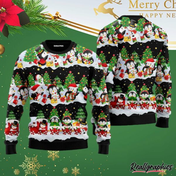 penguin christmas ugly christmas sweater b9jio7