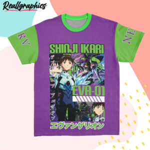 shinji ikari x eva 01 neon genesis evangelion streetwear t shirt 1 bl28jx