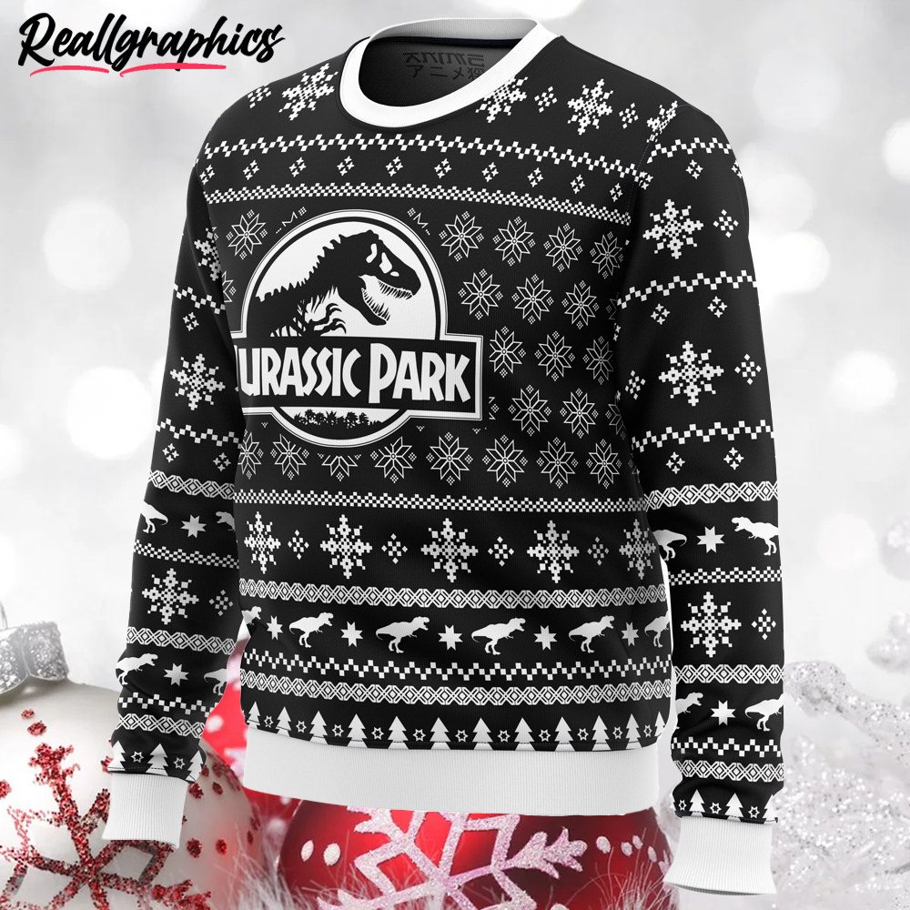 skildpadde rigtig meget spisekammer Skeleton Christmas Jurassic Park Ugly Christmas Sweater - Reallgraphics