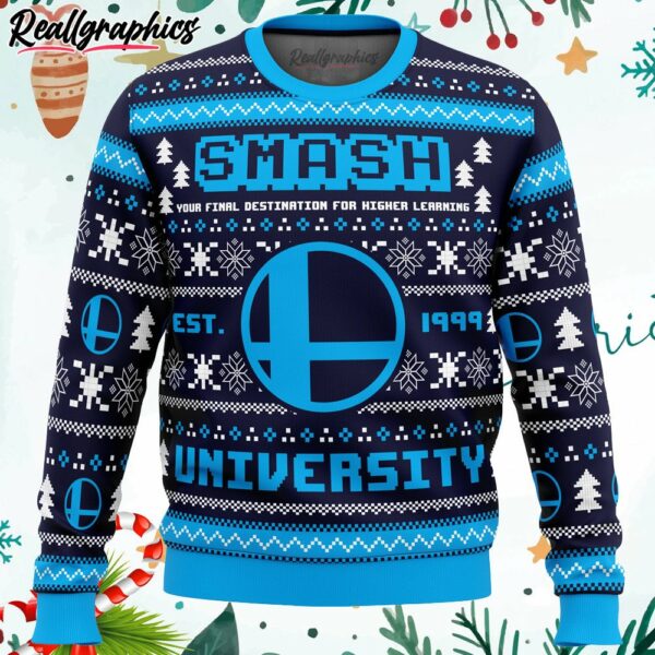 smash university super smash bros ugly christmas sweater hmnwf