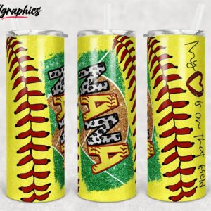 softball nana glitter heart on field laces sublimation skinny tumbler nwkf3d